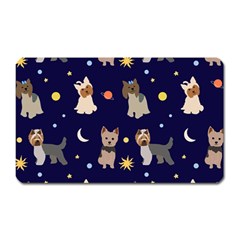 Terrier Cute Dog With Stars Sun And Moon Magnet (rectangular) by SychEva