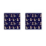 Terrier Cute Dog With Stars Sun And Moon Cufflinks (Square) Front(Pair)