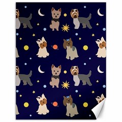 Terrier Cute Dog With Stars Sun And Moon Canvas 12  X 16  by SychEva