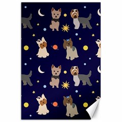 Terrier Cute Dog With Stars Sun And Moon Canvas 20  X 30  by SychEva