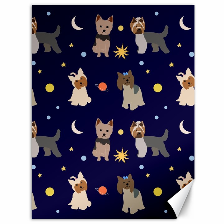 Terrier Cute Dog With Stars Sun And Moon Canvas 36  x 48 