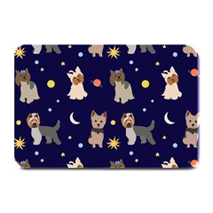 Terrier Cute Dog With Stars Sun And Moon Plate Mats by SychEva