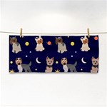 Terrier Cute Dog With Stars Sun And Moon Hand Towel Front