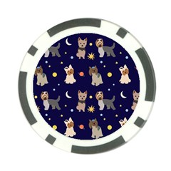 Terrier Cute Dog With Stars Sun And Moon Poker Chip Card Guard (10 Pack) by SychEva