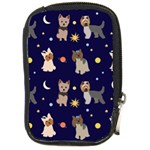 Terrier Cute Dog With Stars Sun And Moon Compact Camera Leather Case Front