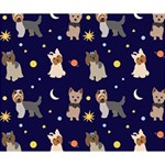 Terrier Cute Dog With Stars Sun And Moon Deluxe Canvas 14  x 11  (Stretched) 14  x 11  x 1.5  Stretched Canvas