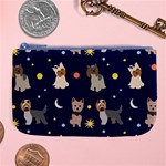 Terrier Cute Dog With Stars Sun And Moon Large Coin Purse Front