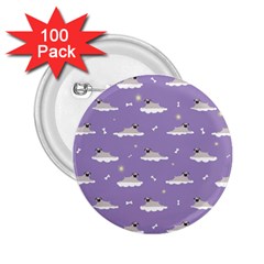 Pug Dog On A Cloud 2 25  Buttons (100 Pack)  by SychEva