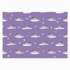 Pug Dog On A Cloud Large Glasses Cloth by SychEva