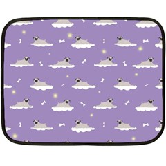 Pug Dog On A Cloud Double Sided Fleece Blanket (mini)  by SychEva