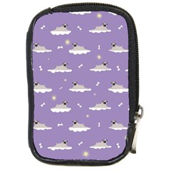 Pug Dog On A Cloud Compact Camera Leather Case by SychEva