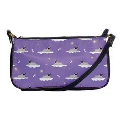 Pug Dog On A Cloud Shoulder Clutch Bag by SychEva