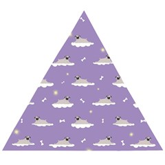 Pug Dog On A Cloud Wooden Puzzle Triangle by SychEva