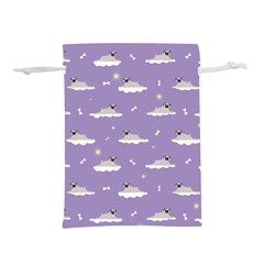 Pug Dog On A Cloud Lightweight Drawstring Pouch (s) by SychEva