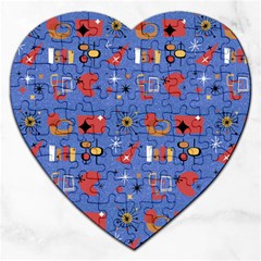 Blue 50s Jigsaw Puzzle (heart) by NerdySparkleGoth