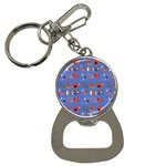 Blue 50s Bottle Opener Key Chain Front