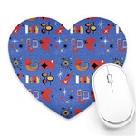 Blue 50s Heart Mousepads Front