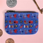 Blue 50s Mini Coin Purse Front