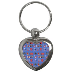 Blue 50s Key Chain (heart) by NerdySparkleGoth