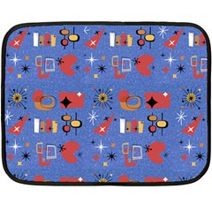 Blue 50s Fleece Blanket (mini) by NerdySparkleGoth