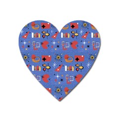 Blue 50s Heart Magnet by NerdySparkleGoth