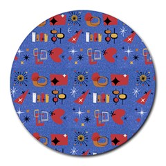 Blue 50s Round Mousepads by NerdySparkleGoth