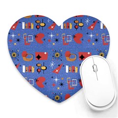 Blue 50s Heart Mousepads by NerdySparkleGoth