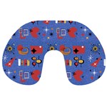 Blue 50s Travel Neck Pillow Front