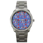 Blue 50s Sport Metal Watch Front