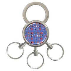 Blue 50s 3-ring Key Chain by NerdySparkleGoth