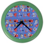 Blue 50s Color Wall Clock Front