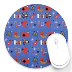 Blue 50s Round Mousepads Front