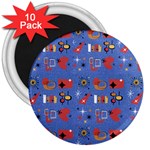 Blue 50s 3  Magnets (10 pack)  Front