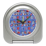 Blue 50s Travel Alarm Clock Front