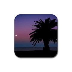 Sunset Coastal Scene, Montevideo Uruguay Rubber Coaster (square)  by dflcprintsclothing