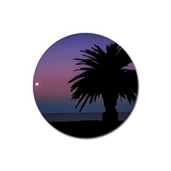 Sunset Coastal Scene, Montevideo Uruguay Rubber Coaster (round) 