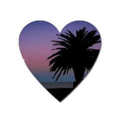 Sunset Coastal Scene, Montevideo Uruguay Heart Magnet by dflcprintsclothing