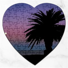 Sunset Coastal Scene, Montevideo Uruguay Jigsaw Puzzle (heart) by dflcprintsclothing