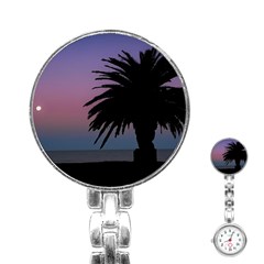 Sunset Coastal Scene, Montevideo Uruguay Stainless Steel Nurses Watch by dflcprintsclothing