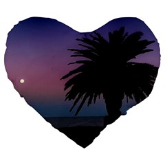 Sunset Coastal Scene, Montevideo Uruguay Large 19  Premium Flano Heart Shape Cushions by dflcprintsclothing