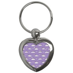 Cheerful Pugs Lie In The Clouds Key Chain (heart) by SychEva