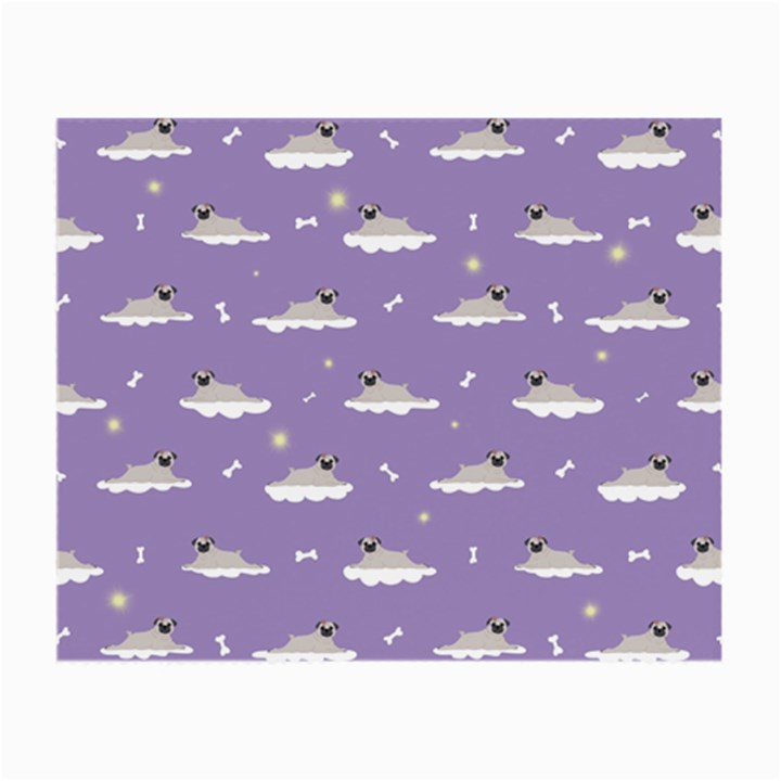 Cheerful Pugs Lie In The Clouds Small Glasses Cloth (2 Sides)