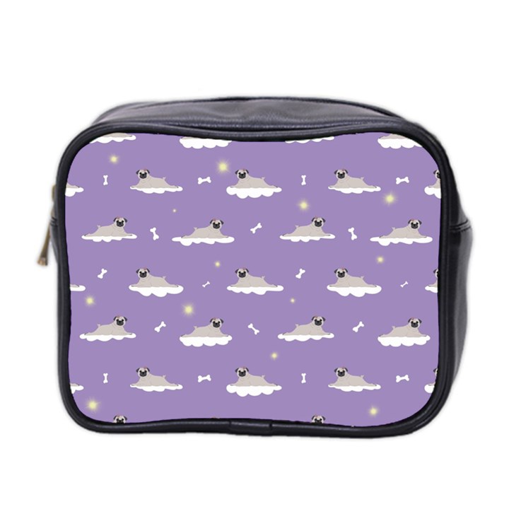 Cheerful Pugs Lie In The Clouds Mini Toiletries Bag (Two Sides)