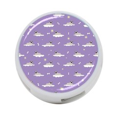 Cheerful Pugs Lie In The Clouds 4-port Usb Hub (one Side) by SychEva