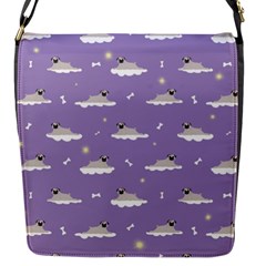 Cheerful Pugs Lie In The Clouds Flap Closure Messenger Bag (s) by SychEva