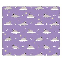 Cheerful Pugs Lie In The Clouds Double Sided Flano Blanket (small)  by SychEva