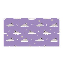 Cheerful Pugs Lie In The Clouds Satin Wrap by SychEva