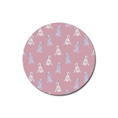 Dalmatians Favorite Dogs Rubber Round Coaster (4 Pack)  by SychEva