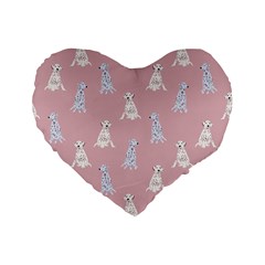 Dalmatians Favorite Dogs Standard 16  Premium Flano Heart Shape Cushions by SychEva