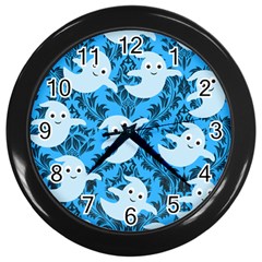 Halloween Ghosts Wall Clock (black) by NerdySparkleGoth